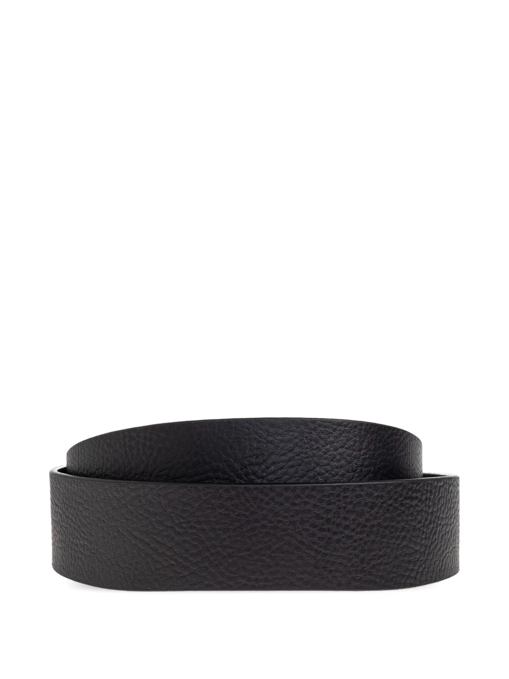 Stone Island debossed-logo leather belt Zwart