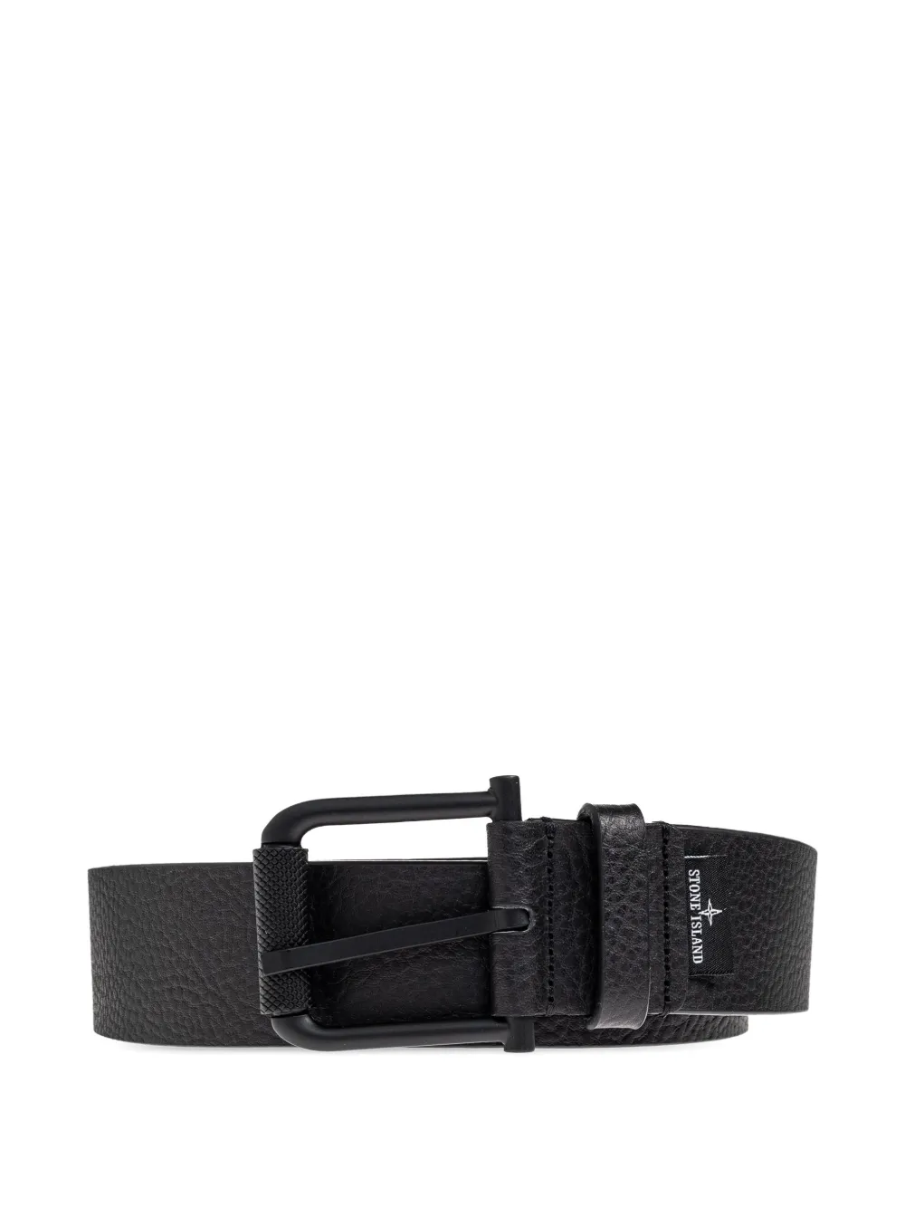 debossed-logo leather belt