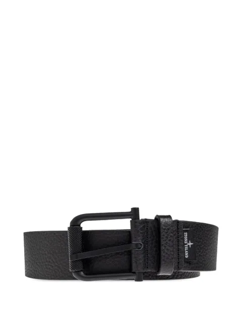 Stone Island debossed-logo leather belt