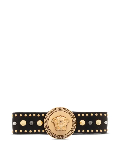 Versace medusa studded leather hair clip