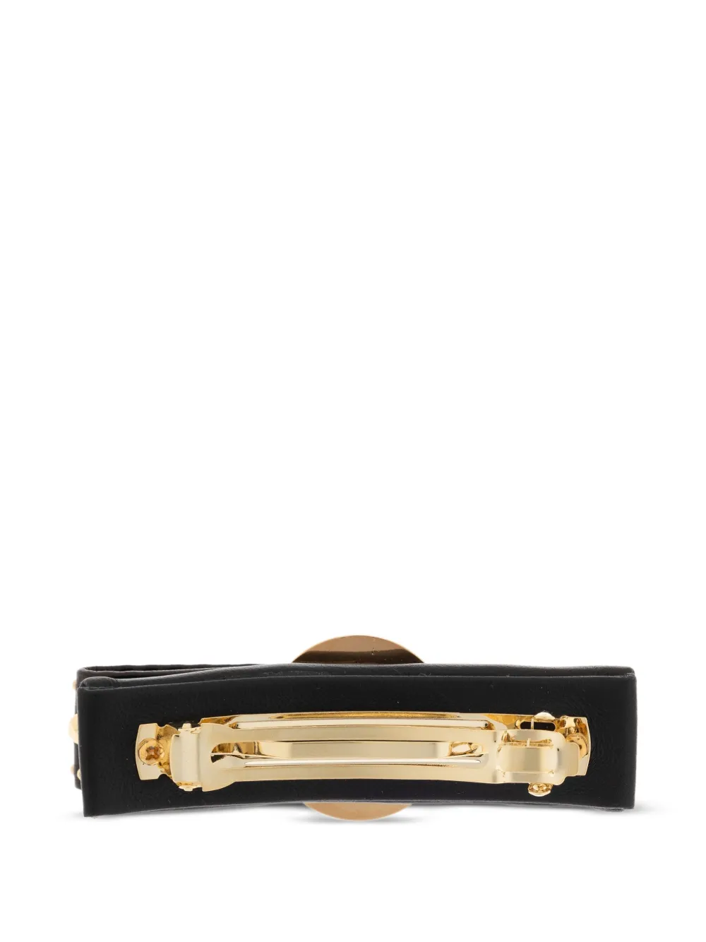 Versace Medusa leren haarclip met studs Zwart