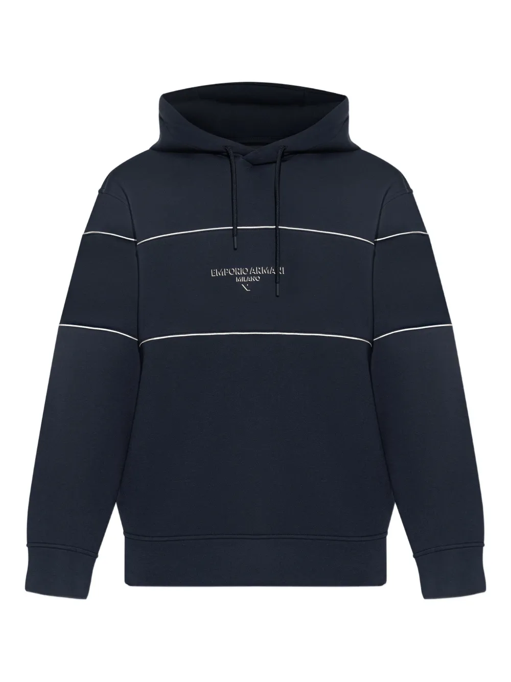 Emporio Armani logo-print hoodie Blauw