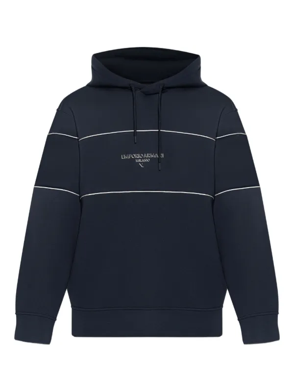 Emporio Armani Moletom De Capuz Com Logo | Azul | FARFETCH BR