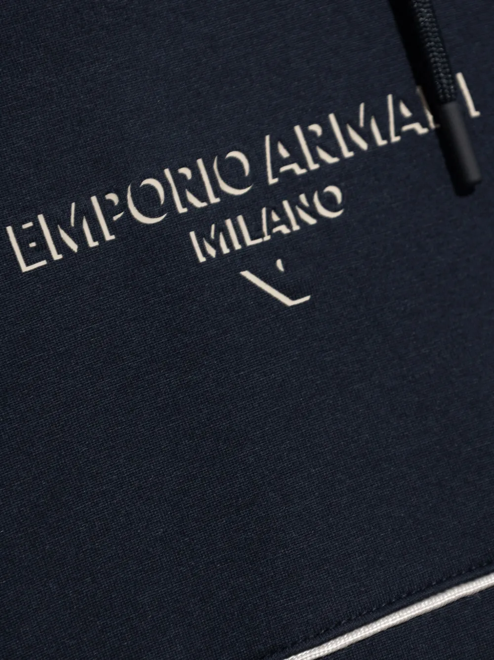 Emporio Armani logo-print hoodie Blauw