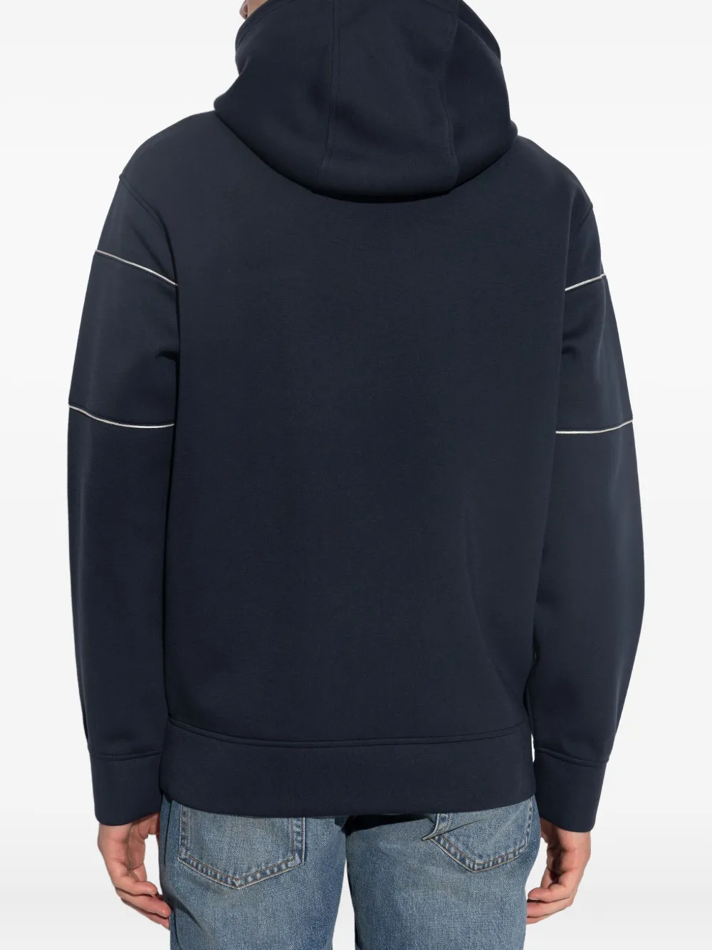 Emporio Armani logo-print hoodie Blauw