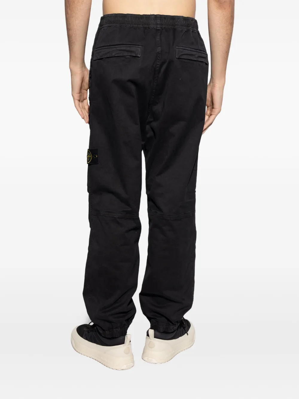 Stone Island Broek met elastische taille en cargo cak Zwart