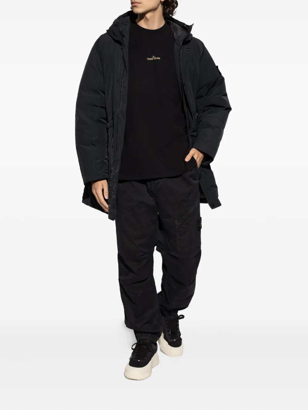 Stone Island Broek met elastische taille en cargo cak Zwart