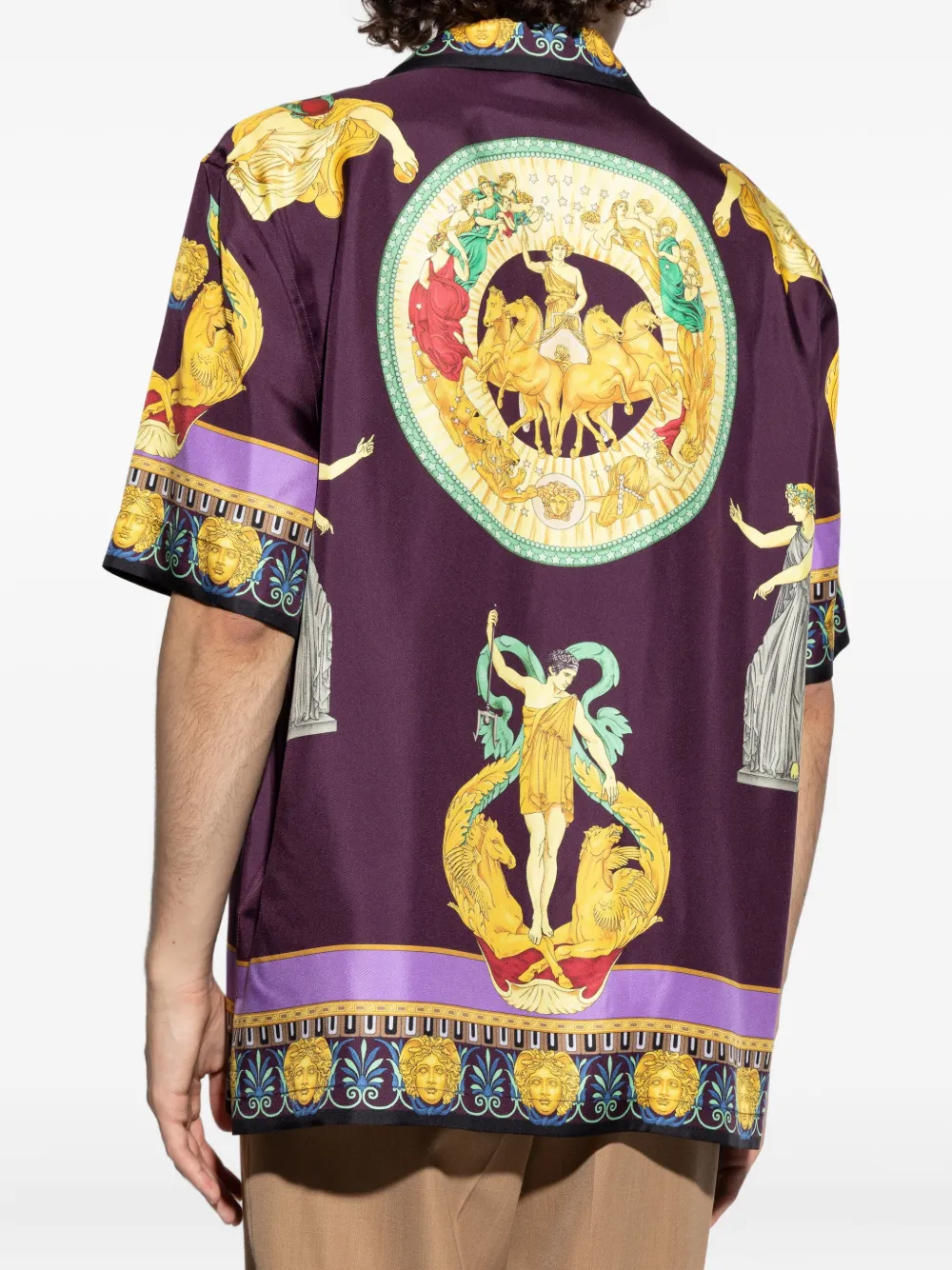 Versace Zijden overhemd met print Paars