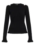 Versace cut-outs ruffled sweater - Black