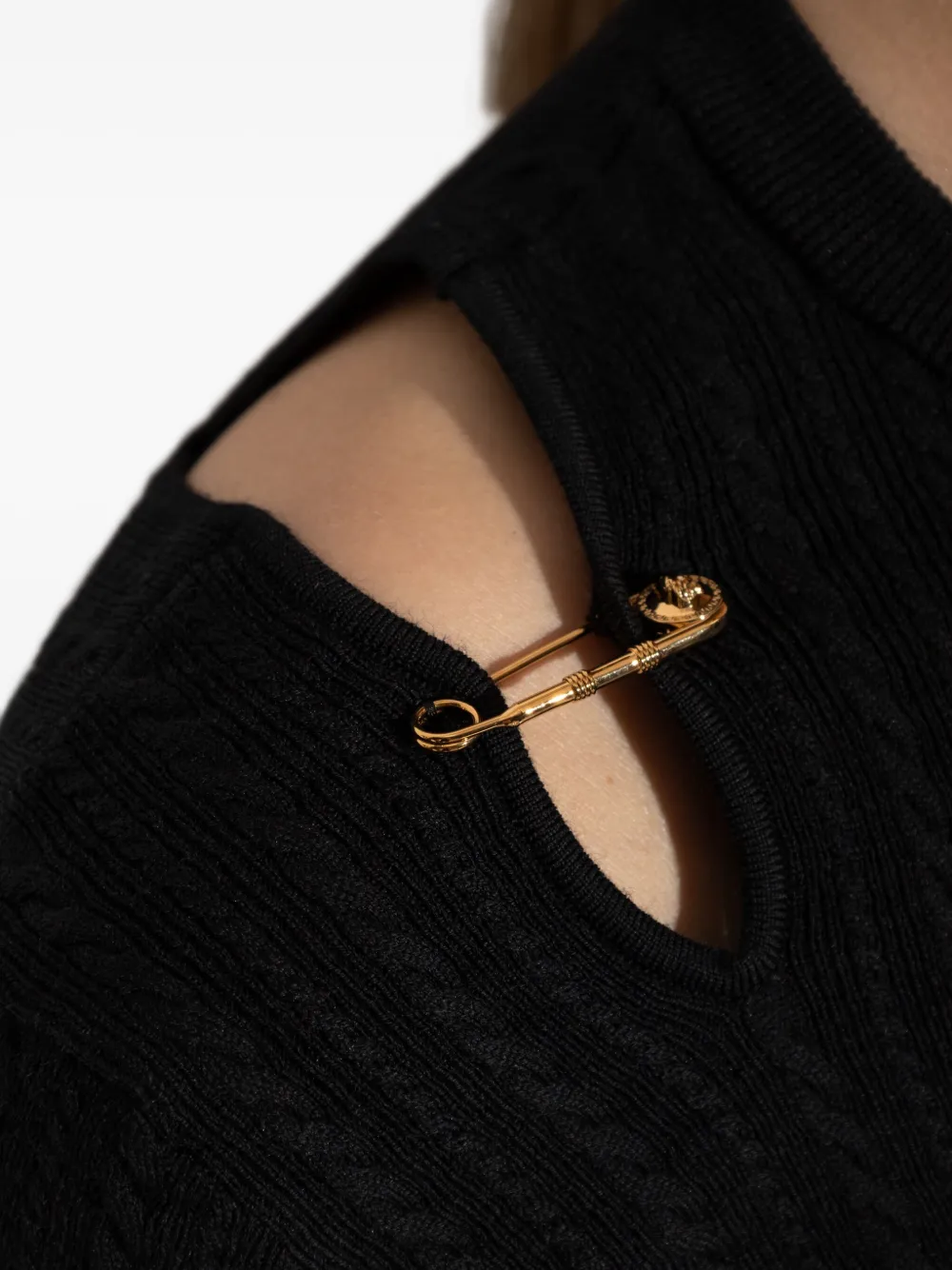 Versace cut-outs ruffled sweater Zwart