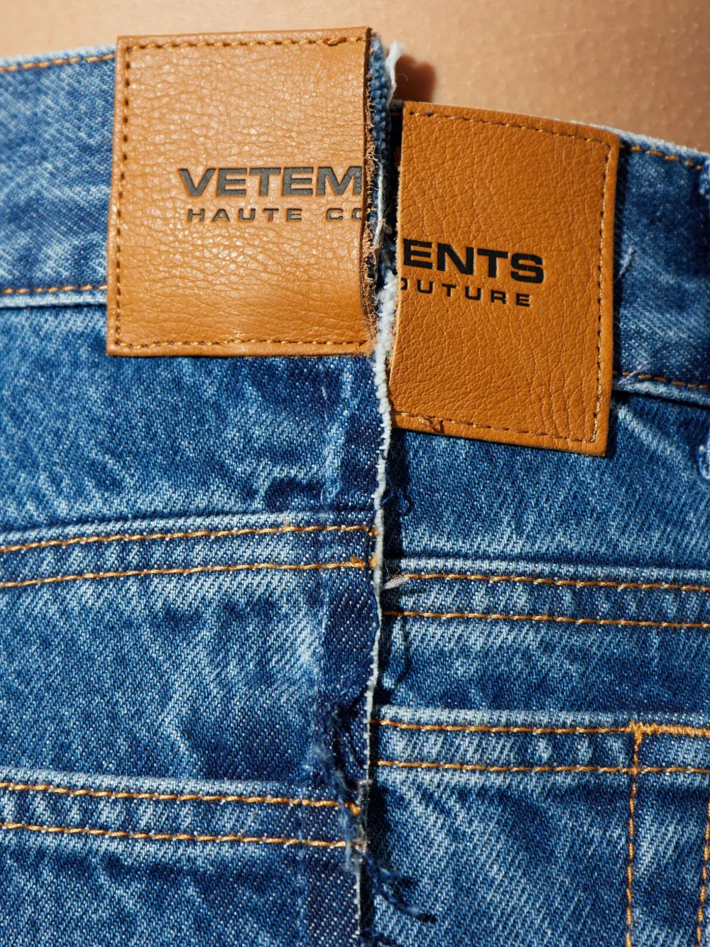 VETEMENTS Jeans met franje detail Blauw