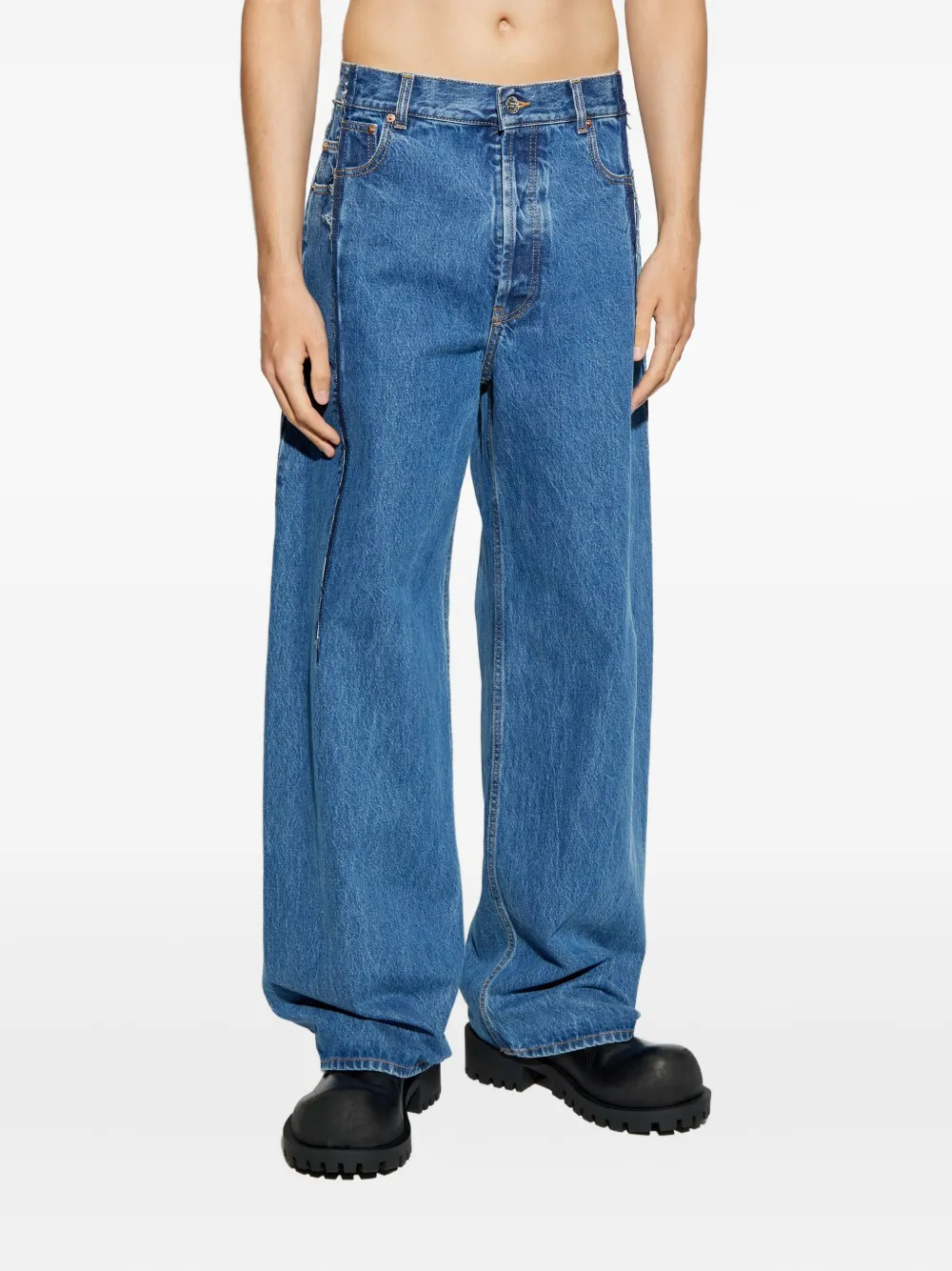 VETEMENTS Jeans met franje detail Blauw