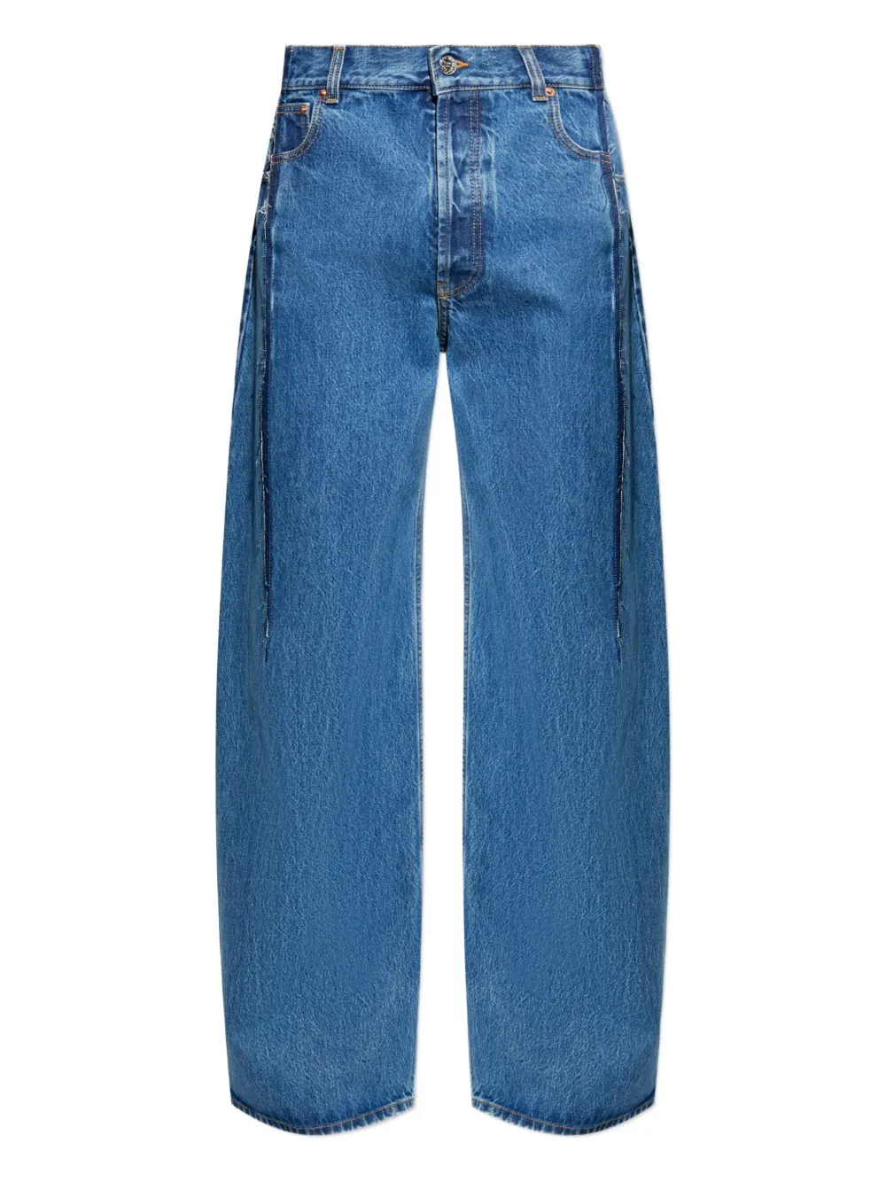 frayed-detail balloon jeans