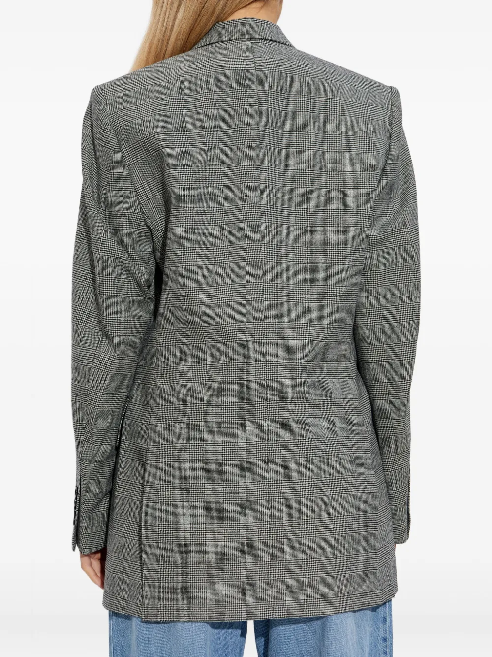 VETEMENTS check-pattern three-button blazer Grijs