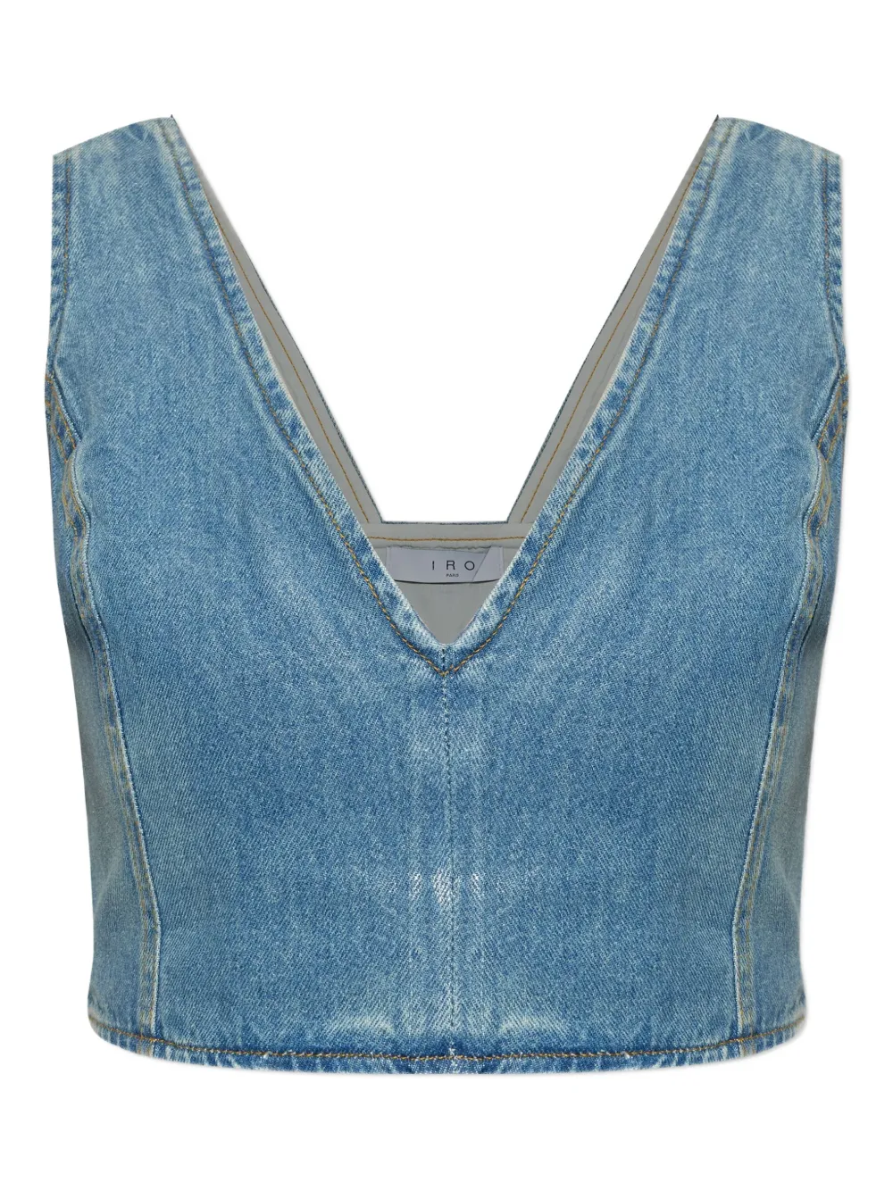 IRO V-neck denim top Blauw