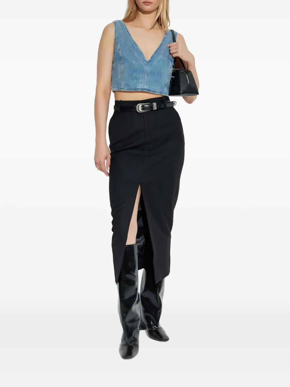 IRO V-neck denim top - Blauw