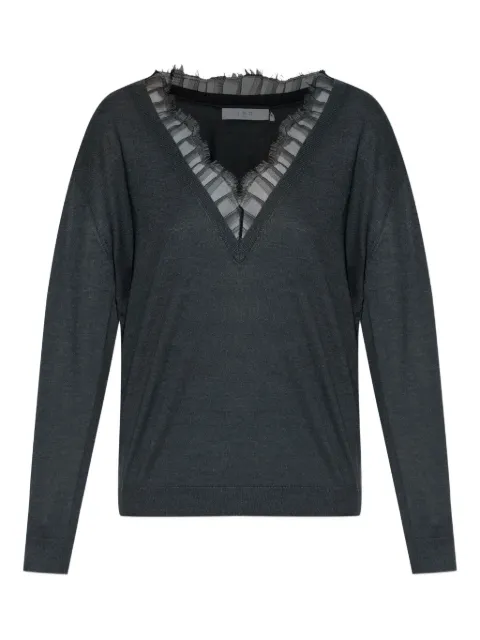 IRO lace-insert wool sweater