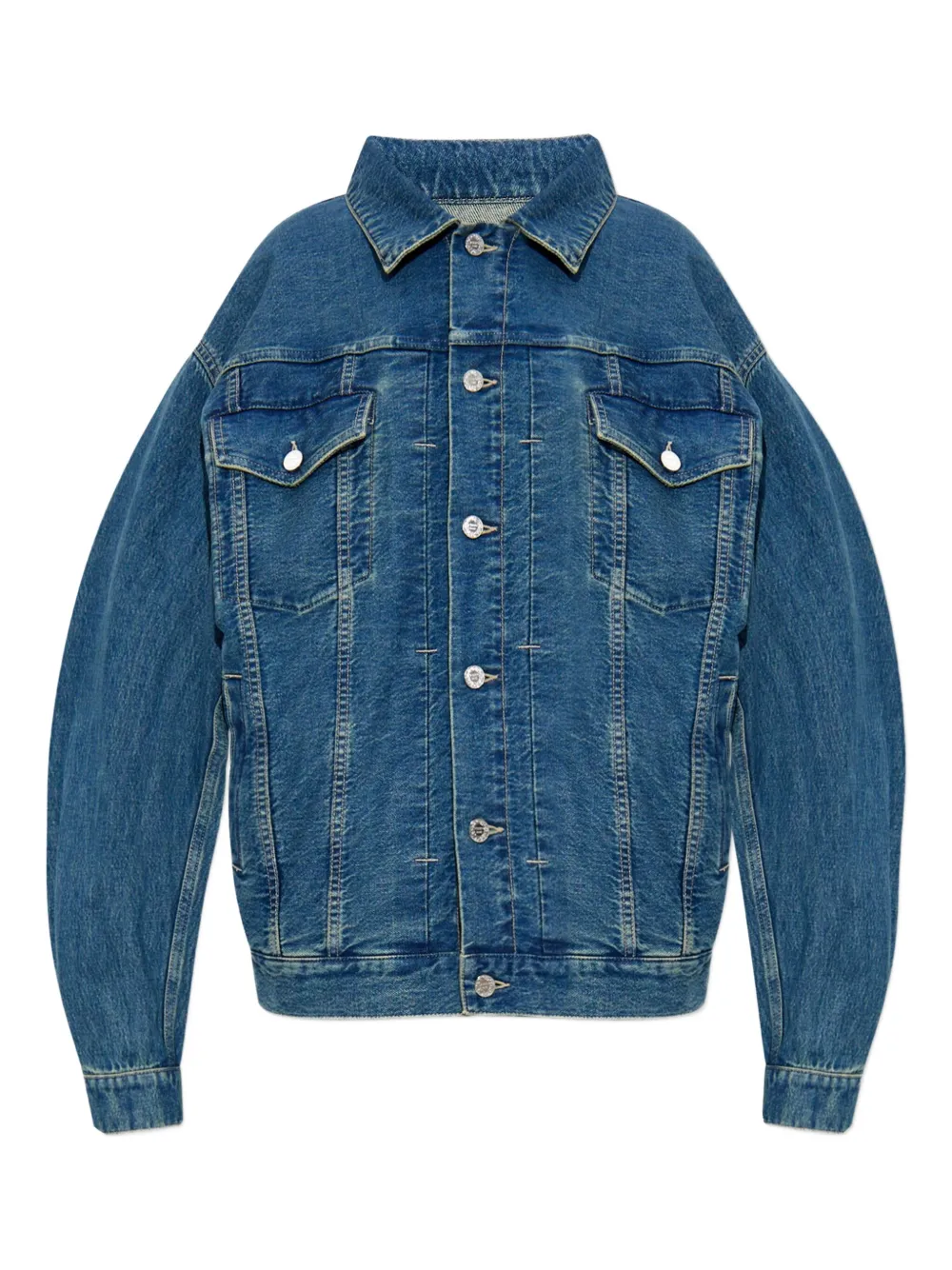 VETEMENTS button-fastening flap-pocket denim jacket Blauw