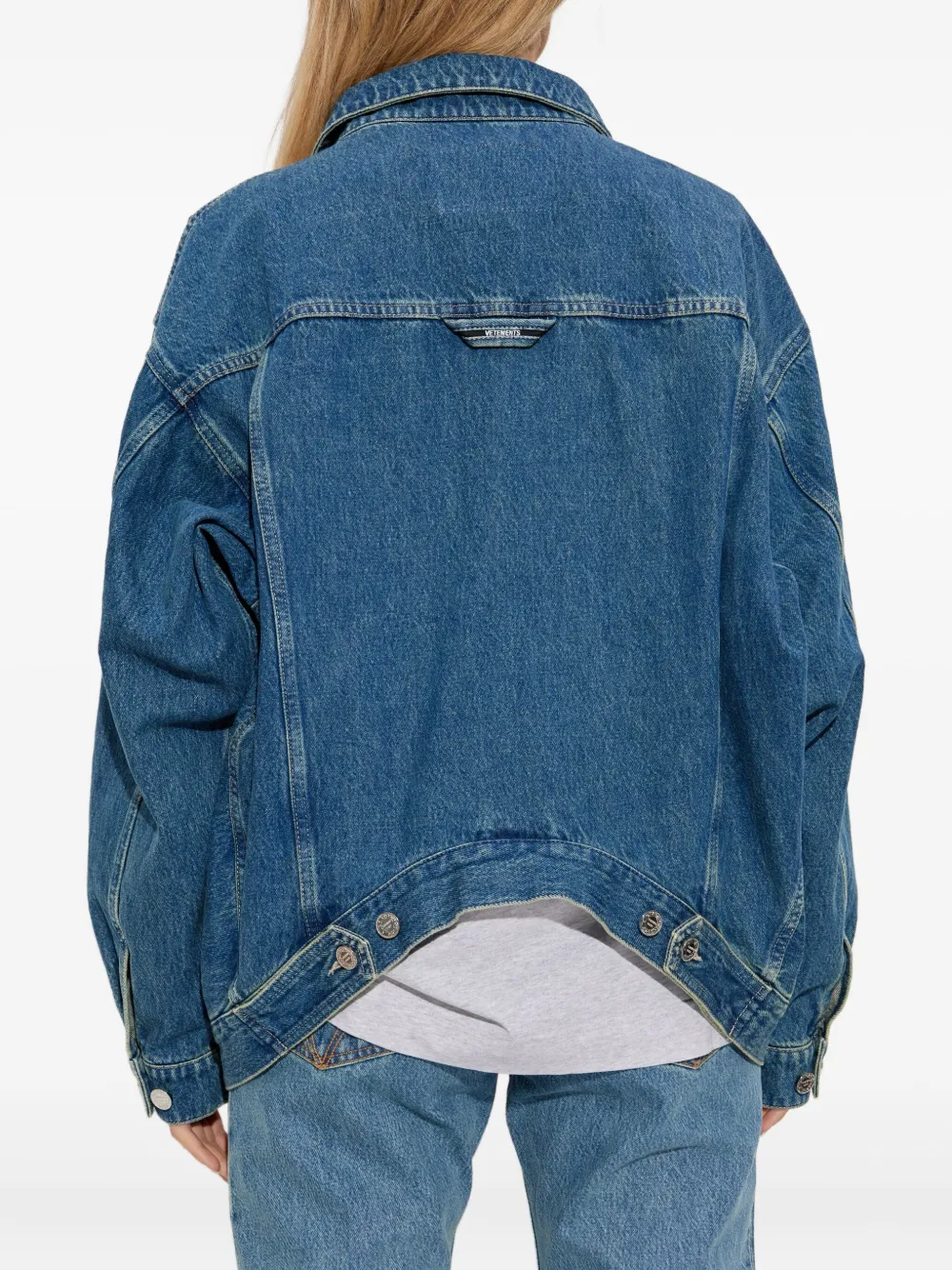 VETEMENTS button-fastening flap-pocket denim jacket Blauw