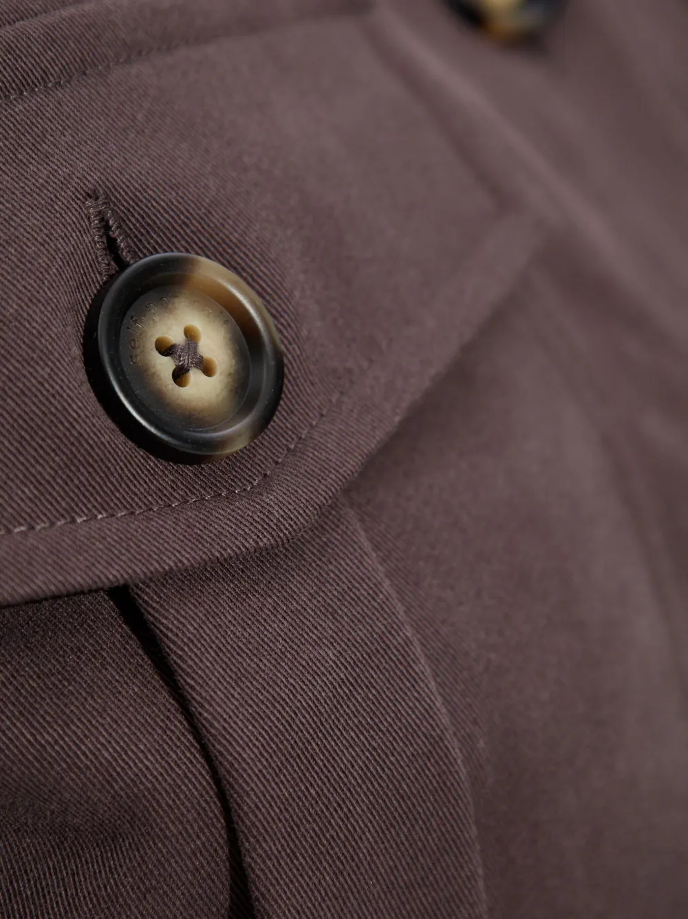 Self-Portrait button-fastening belted dress Bruin