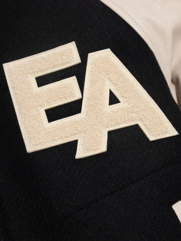 Emporio Armani leather-sleeved Varsity Jacket | Neutrals