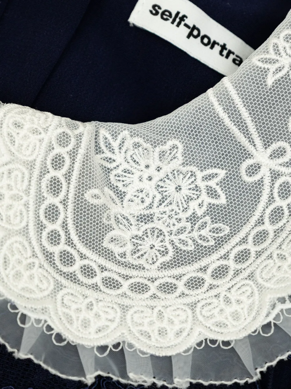 Self-Portrait Kids lace-collar dress Blauw