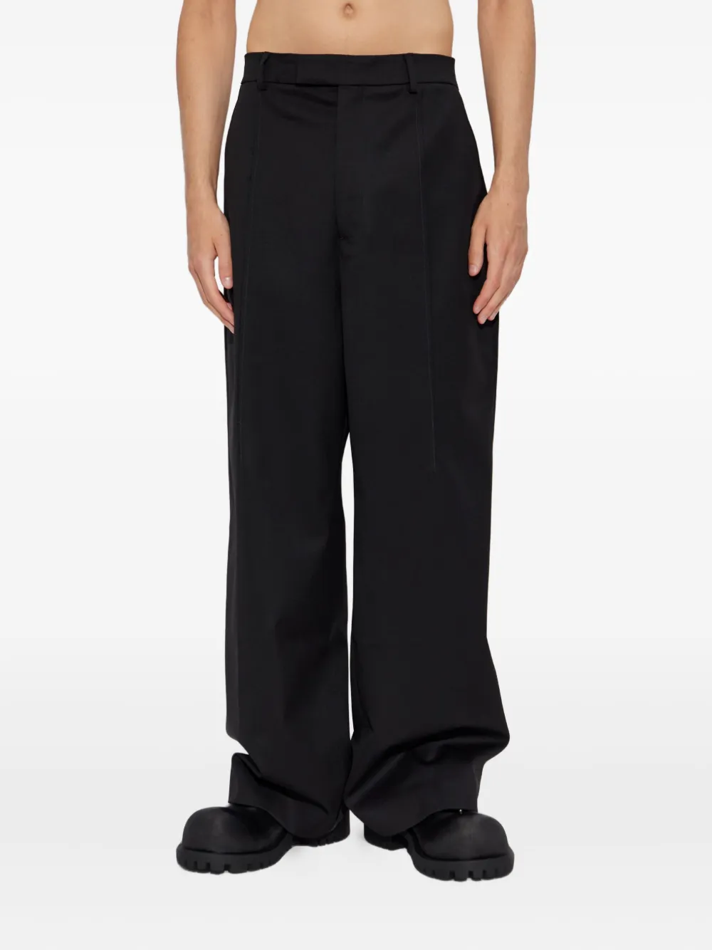 VETEMENTS Plooibroek met wijde pijpen Zwart