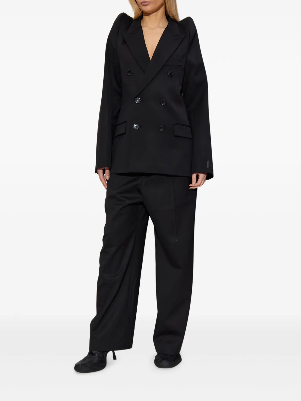 VETEMENTS Plooibroek met wijde pijpen Zwart