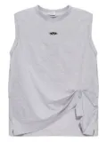 VETEMENTS embellished tie-detail T-shirt - Grey
