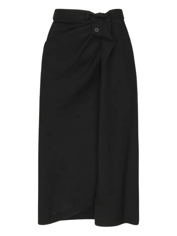 Balenciaga Draped Wrap-style Skirt in Black