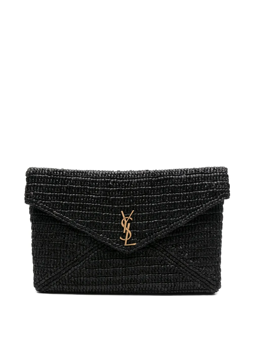 Saint Laurent Clutch com placa de logo | Preto | Image 1
