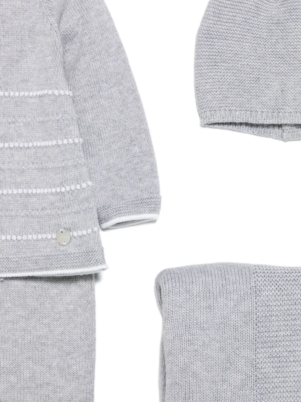 Paz Rodriguez knitted pajamas (set of three) Grijs