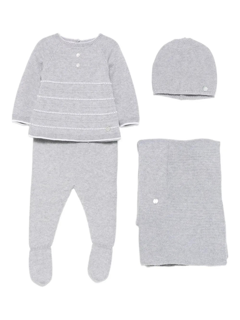 Paz Rodriguez knitted pajamas (set of three) Grijs