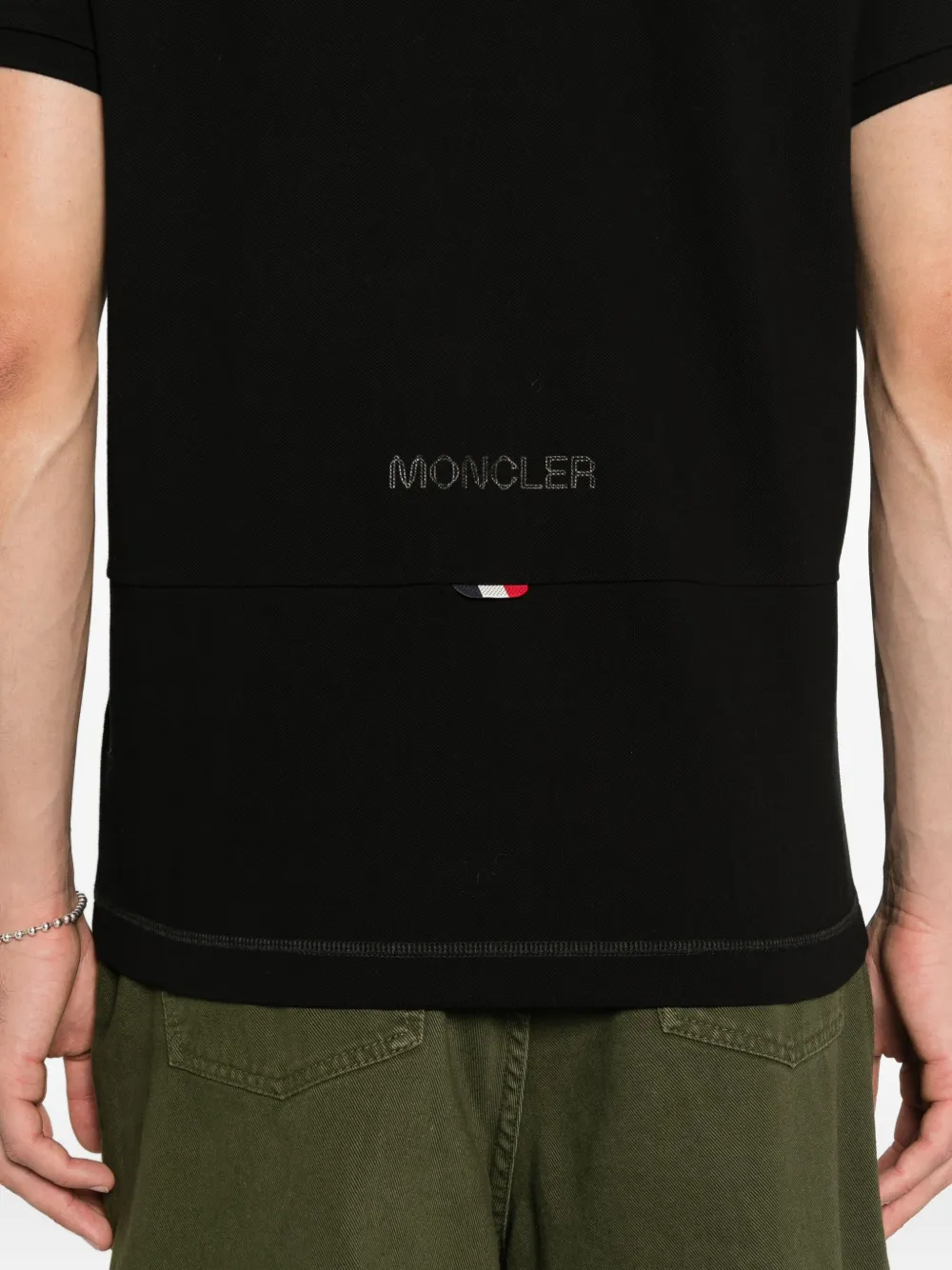 Moncler Poloshirt met logoplakkaat Zwart