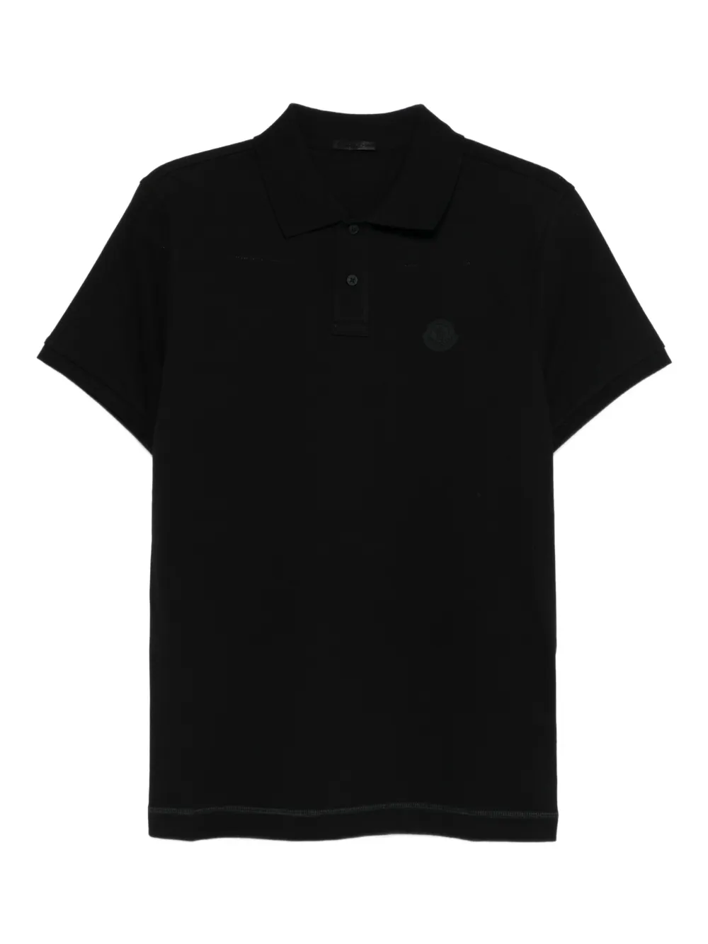 Moncler playera tipo polo con placa del logo | negro | Image 1