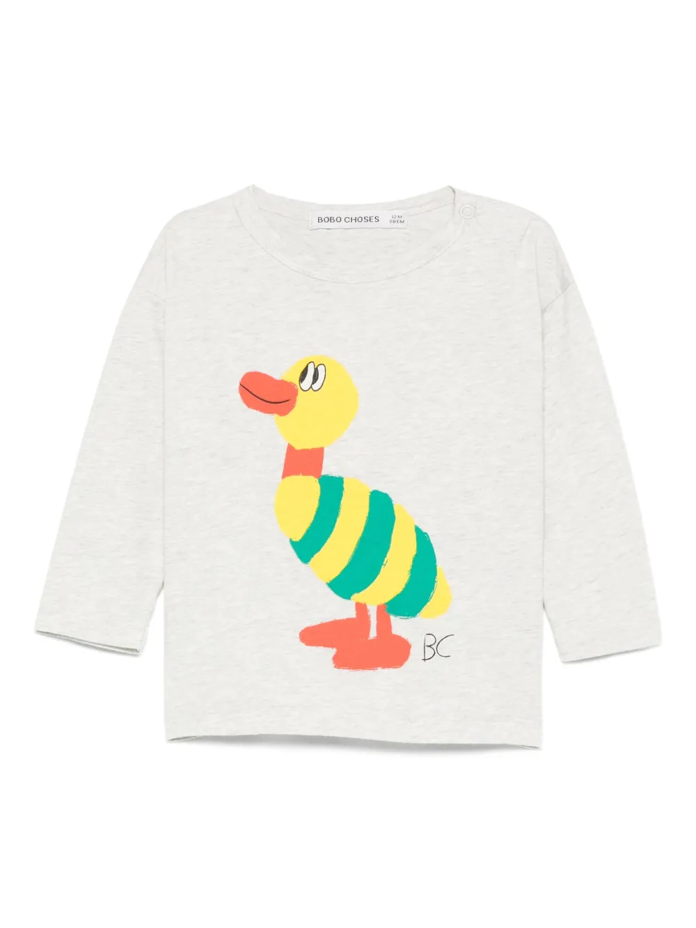 Bobo Choses T-shirt met eendenprint en lange mouwen Grijs