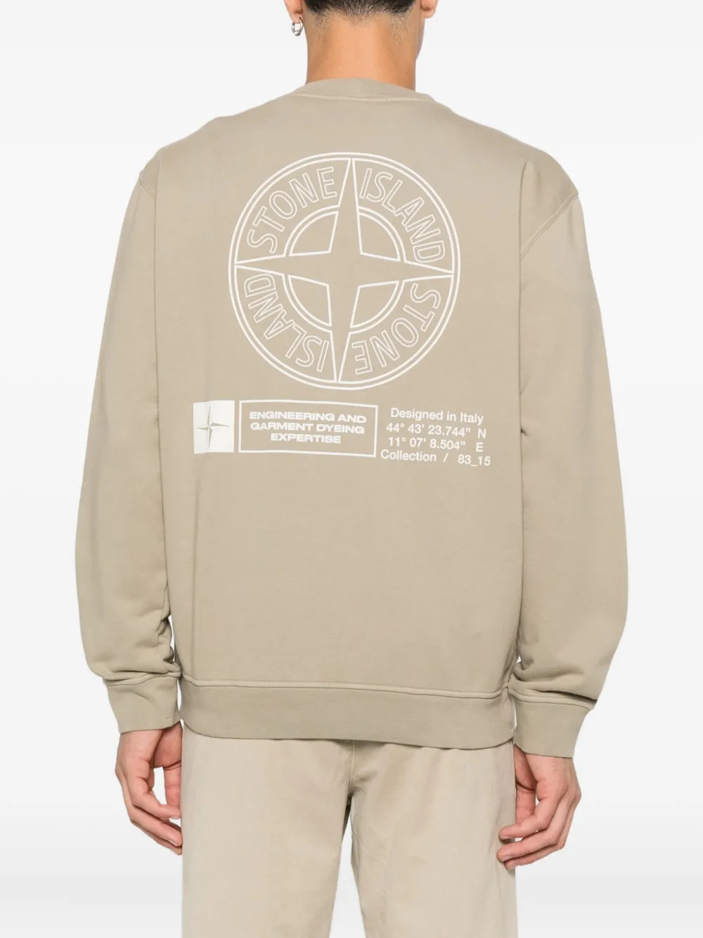Stone Island Sweater met geborduurd logo Beige