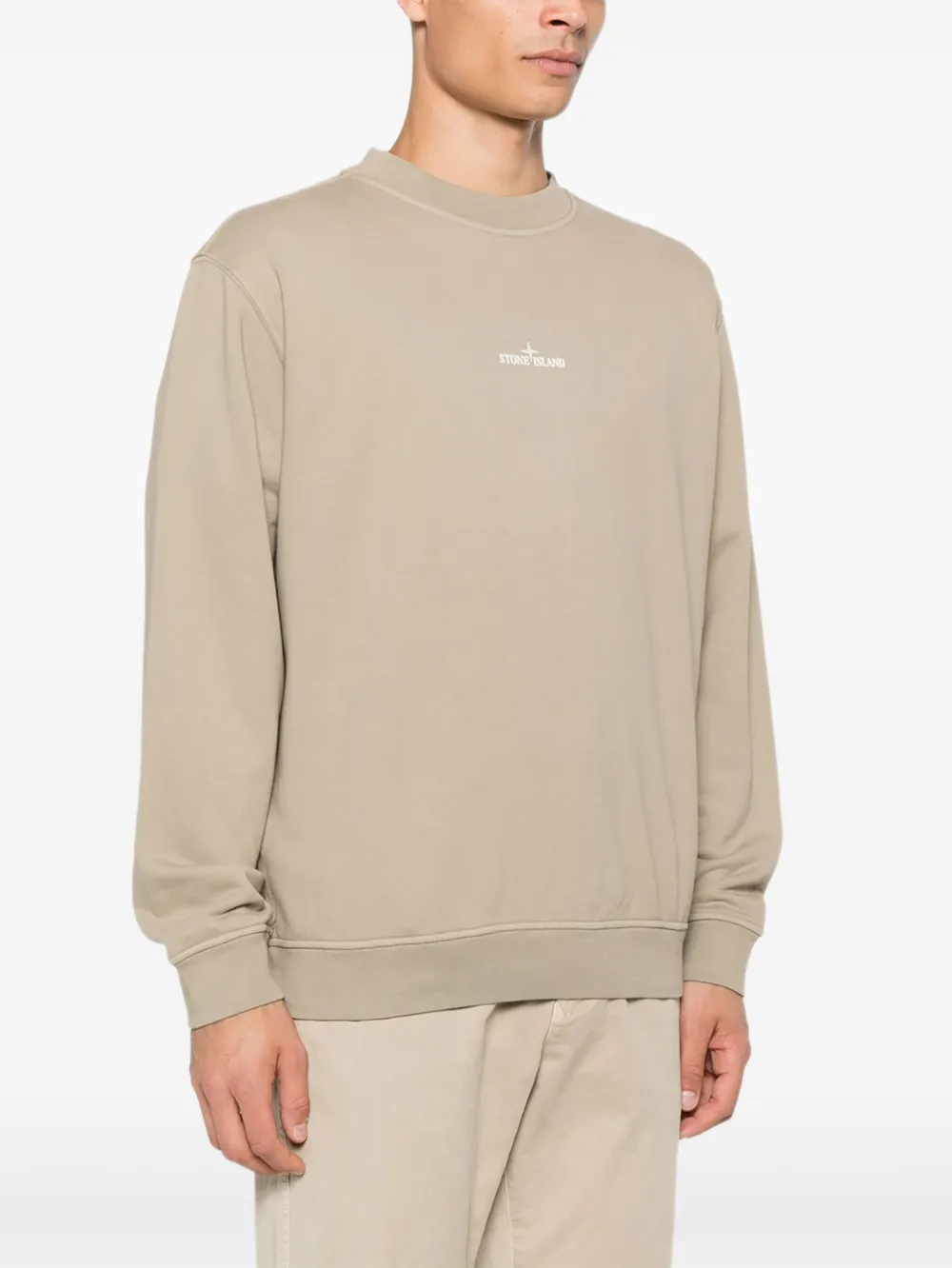 Stone Island Sweater met geborduurd logo Beige