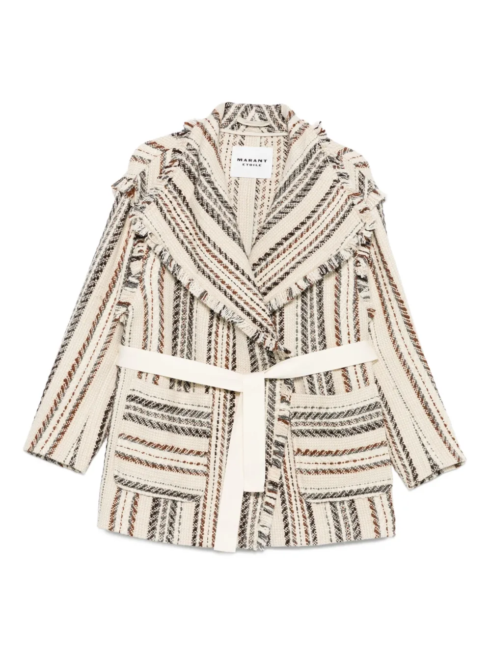 MARANT ÉTOILE Illisa striped fringed jacket
