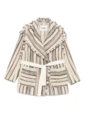 MARANT ÉTOILE Illisa striped fringed jacket - Neutrals