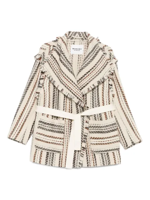 MARANT ÉTOILE Illisa striped fringed jacket