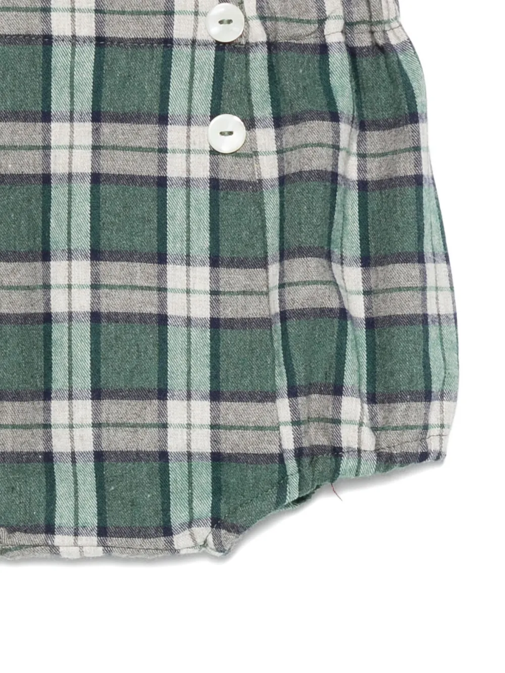 Mariella Ferrari Geruite shorts met knopen Groen