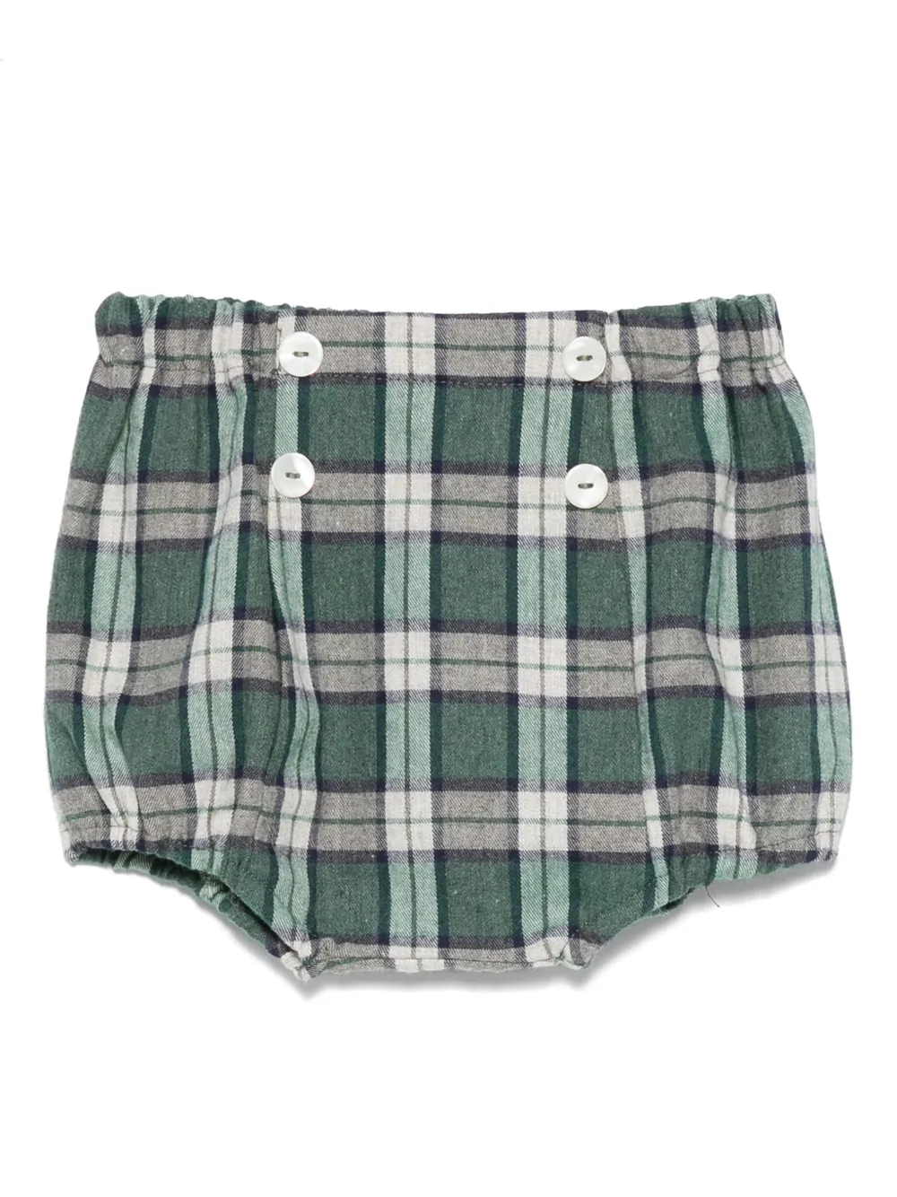 Mariella Ferrari Geruite shorts met knopen Groen