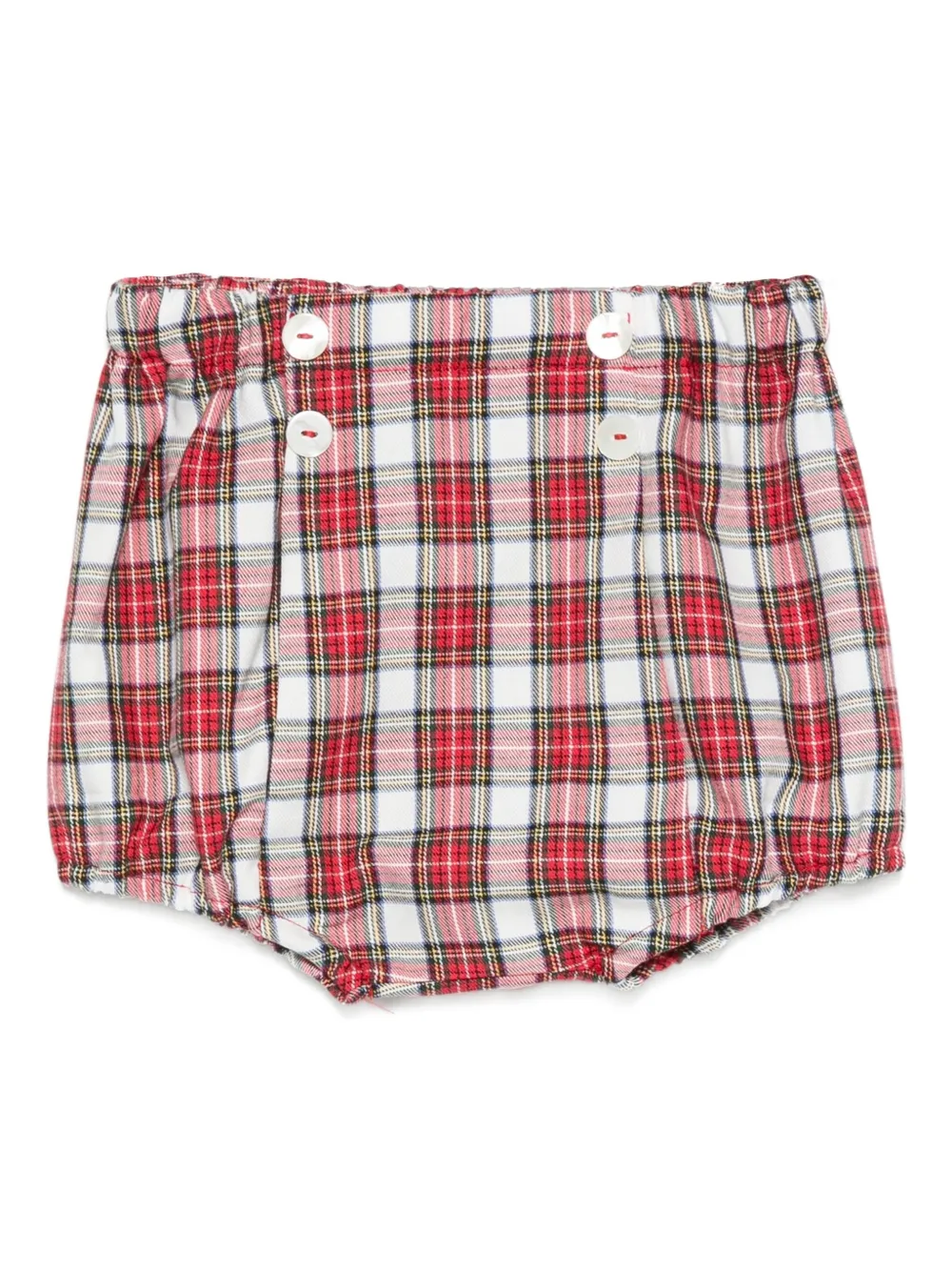 Mariella Ferrari Geruite shorts met knopen Rood