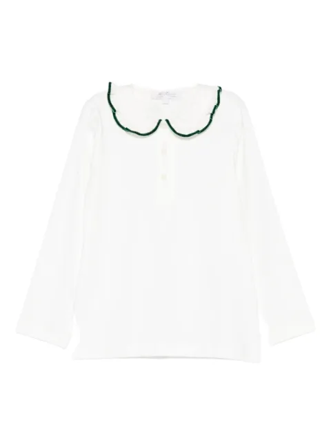 Mariella Ferrari ruffled-collar long-sleeve top
