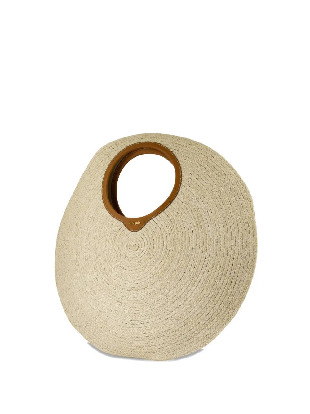Cult Gaia Amun raffia shopper met ronde handgreep Beige