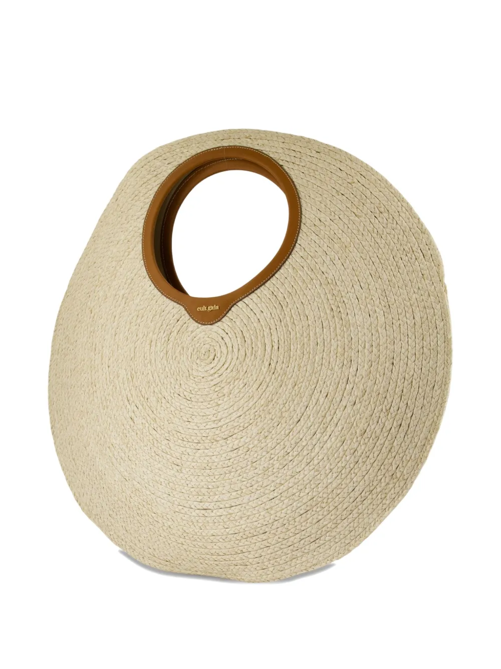 Cult Gaia Amun raffia shopper met ronde handgreep Beige
