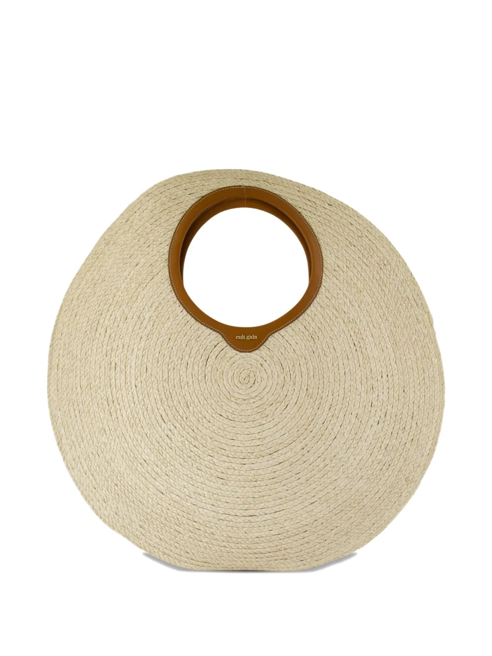 Cult Gaia Amun raffia shopper met ronde handgreep Beige