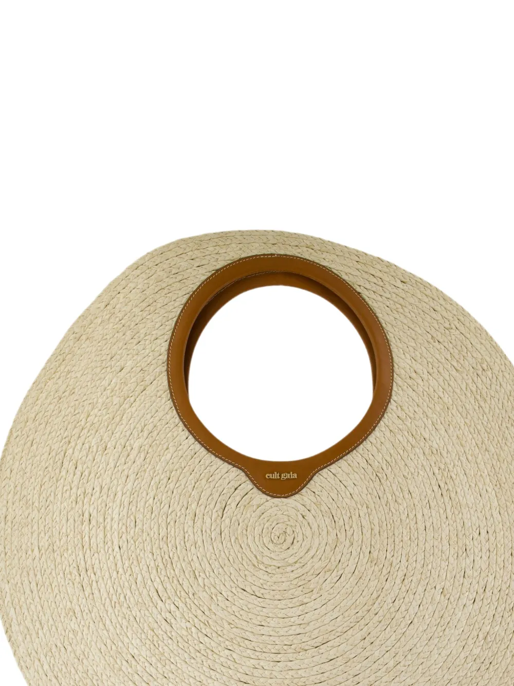 Cult Gaia Amun raffia shopper met ronde handgreep - Beige