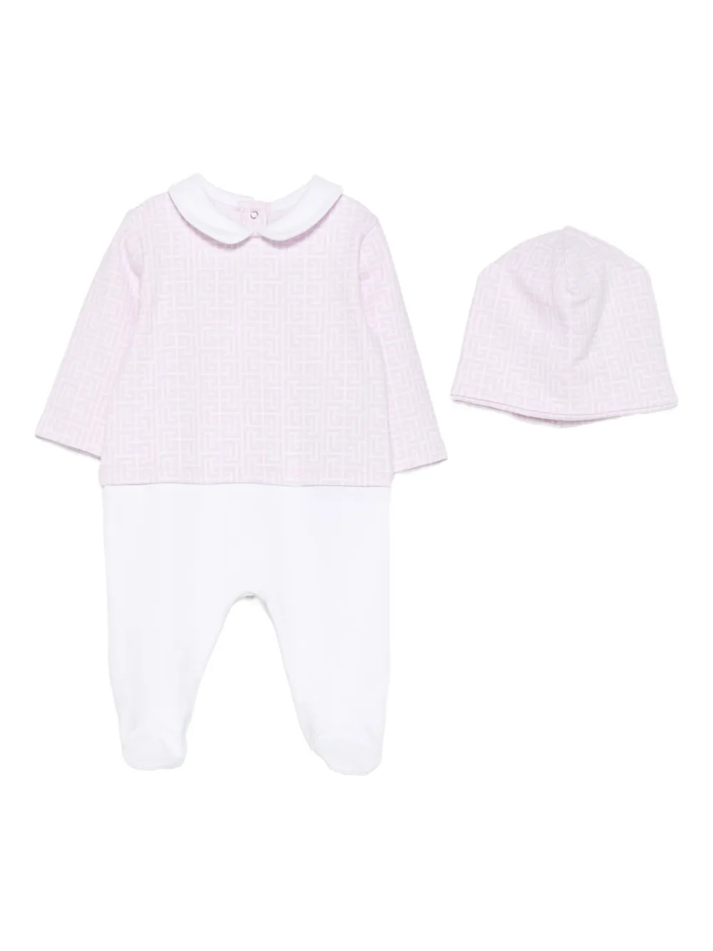 Balmain Kids geometric-print babygrow set Wit